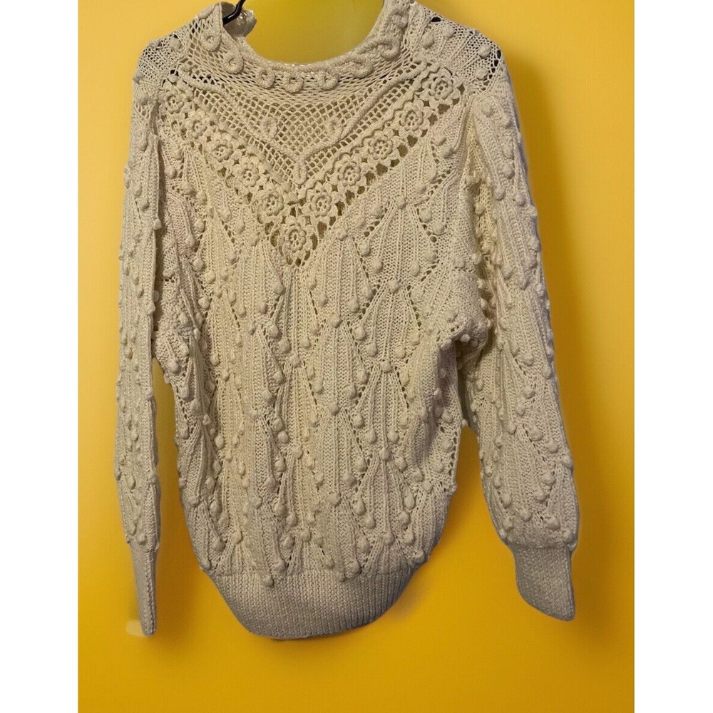 SSG Catherine Lover Vintage size M Medium sweater High Neck crochet Pom Pom